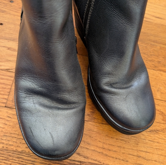 Fly London Silvery Blue Leather Ankle Wedge Boots - Picture 9 of 9